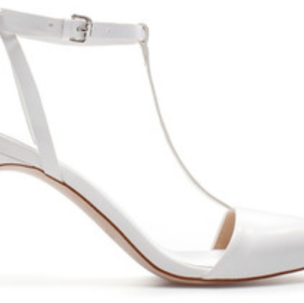 ZARA white pointy toe strappy heels